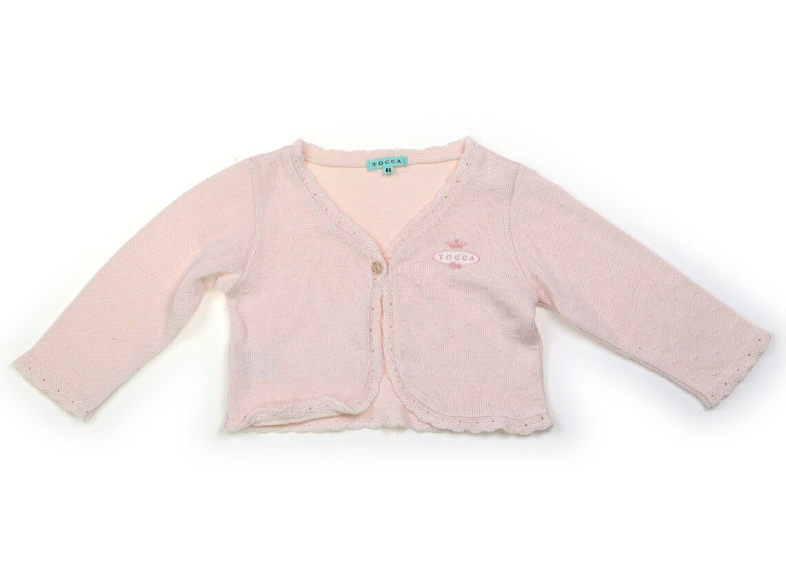 　ブランド 　Tocca(トッカ) 　カテゴリー 　カーディガン 　サイズ 　80サイズ 　色 　パステルピンク 　状態 　★★★ 　記名 　なし 　ジャンル 　Girl コットンアクリルニット生地です。若干毛羽立ちや袖にシミがありますが、まだまだお使い頂けそうです。 ＊【状態】【サイズ】に関しての詳しい説明はこちら