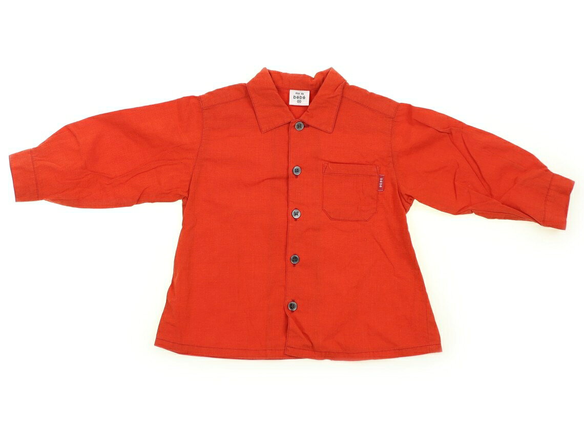 べべ BeBe シャツ・ブラウス 90 男の子 朱色 子供服 ベビー服 キッズ アウトレット ユーズド 【中古】..