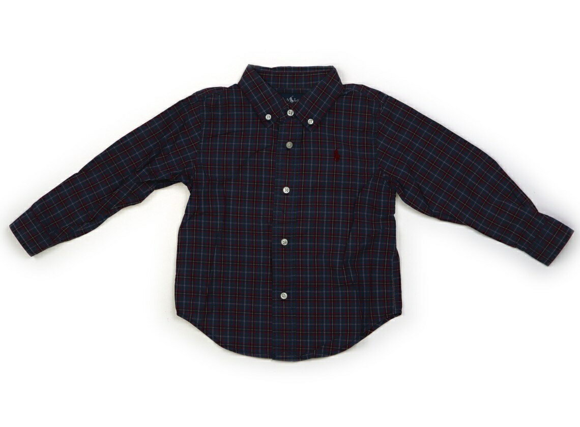 ラルフローレン Ralph Lauren シャツ・ブラウス 90 男の子 格子柄　ネイビー　緑 子供服 ベビー服 キッズ アウトレット ユーズド 【中古】キッズ・ベビー・マタニティ