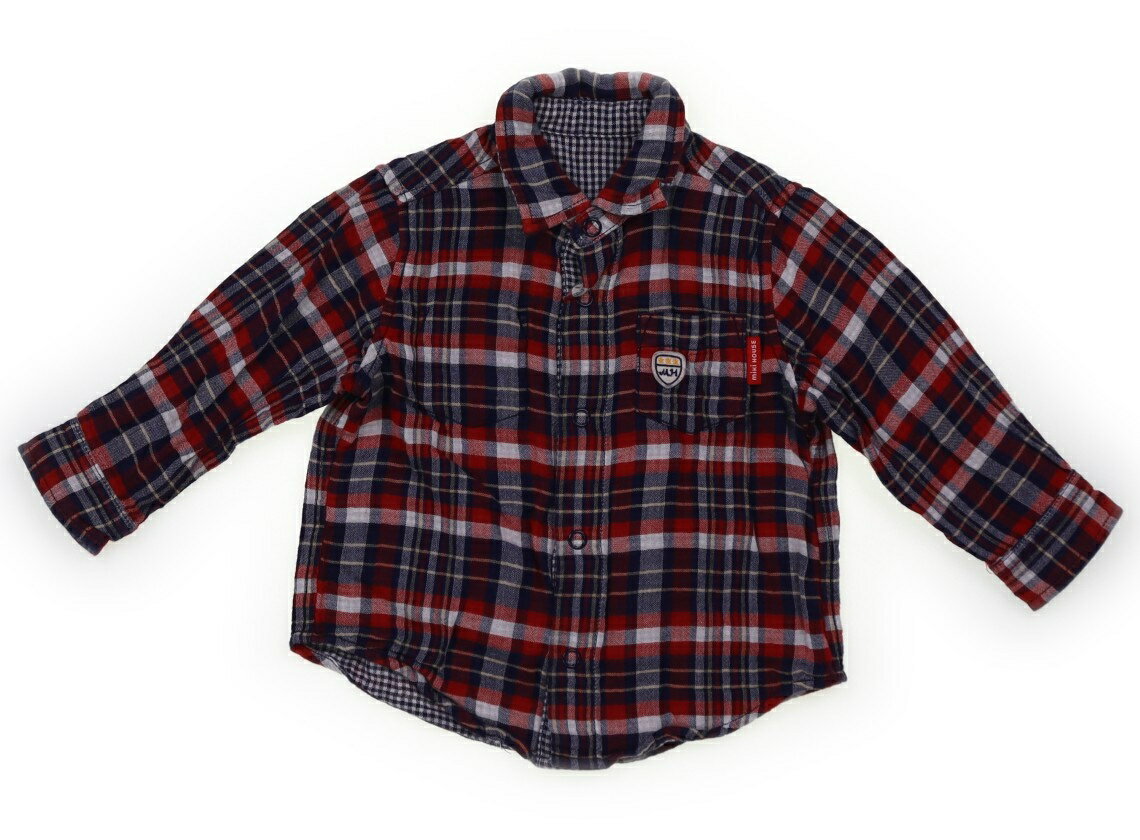 ミキハウス miki HOUSE シャツ・ブラウス 80 男の子 赤青 チェック 子供服 ベビー服 キッズ アウトレット ユーズド 【中古】キッズ・ベビー・マタニティ