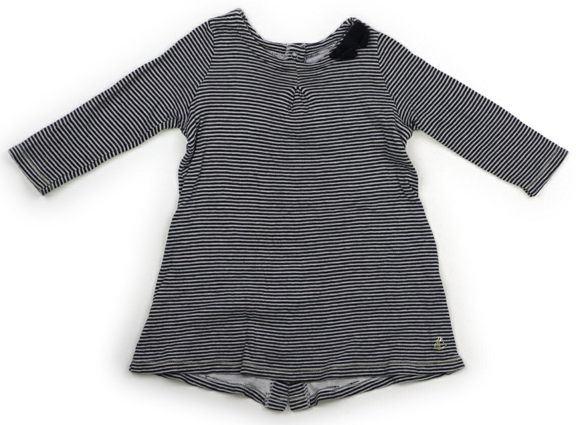 プチバトー PETIT BATEAU ワンピース 80 女の子 ネイビー・オフボーダー 子供服 ベビー服 キッズ アウトレット ユーズド 【中古】キッズ・ベビー・マタニティ