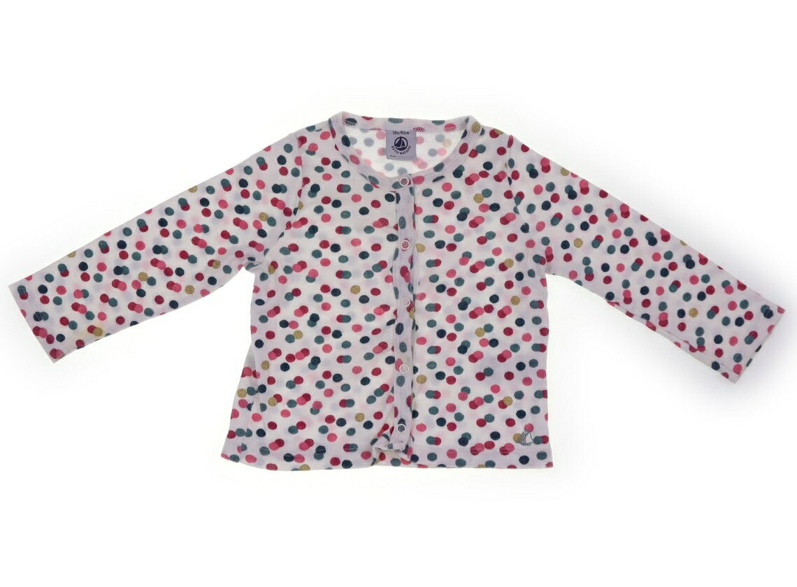 プチバトー PETIT BATEAU カーディガン 80 女の子 ホワイト・グリーン系他・ドット 子供服 ベビー服 キッズ アウトレット ユーズド 【中古】キッズ・ベビー・マタニティ