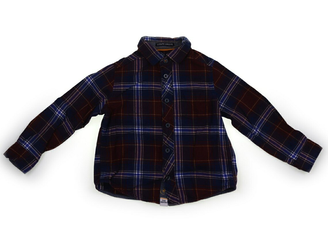 シリリュス CYRILLUS シャツ・ブラウス 100 男の子 えんじ　ネイビー　黄色　チェック 子供服 ベビー服 キッズ アウトレット ユーズド 【中古】キッズ・ベビー・マタニティ