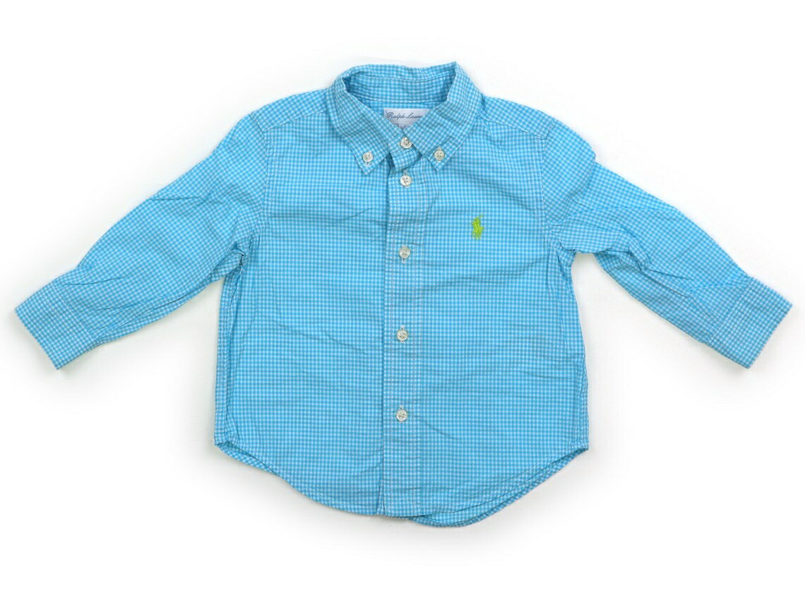 ラルフローレン Ralph Lauren シャツ・ブラウス 80 男の子 ブルー・ホワイト・チェック柄 子供服 ベビー服 キッズ アウトレット ユーズド 【中古】キッズ・ベビー・マタニティ