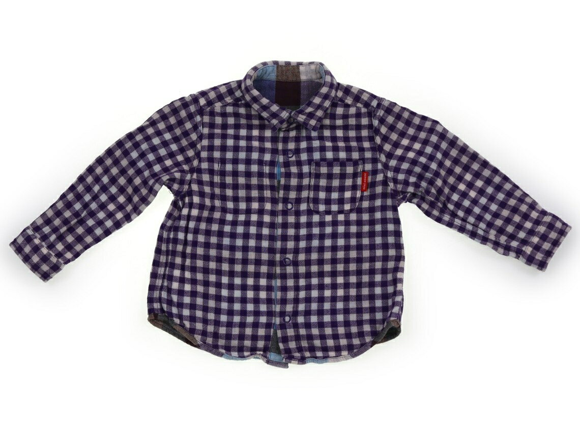 ミキハウス miki HOUSE シャツ・ブラウス 90 男の子 紫、白、水色、ブラウン 子供服 ベビー服 キッズ アウトレット ユーズド 【中古】キッズ・ベビー・マタニティ