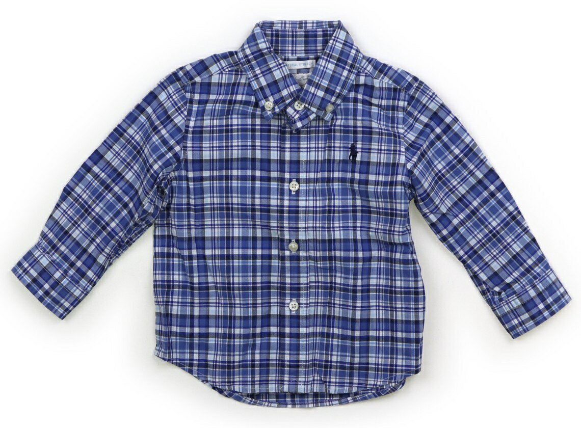 ラルフローレン Ralph Lauren シャツ・ブラウス 80 男の子 ブルー白チェック 子供服 ベビー服 キッズ アウトレット ユーズド 【中古】キッズ・ベビー・マタニティ