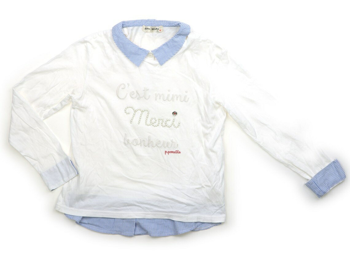 Rakuten - ポンポネット pom ponette Tシャツ・カットソー 160 女の子 オフ白、水色ストライプ 子供服 ベビー服 キッズ アウトレット ユーズド 【中古】キッズ・ベビー・マタニティ