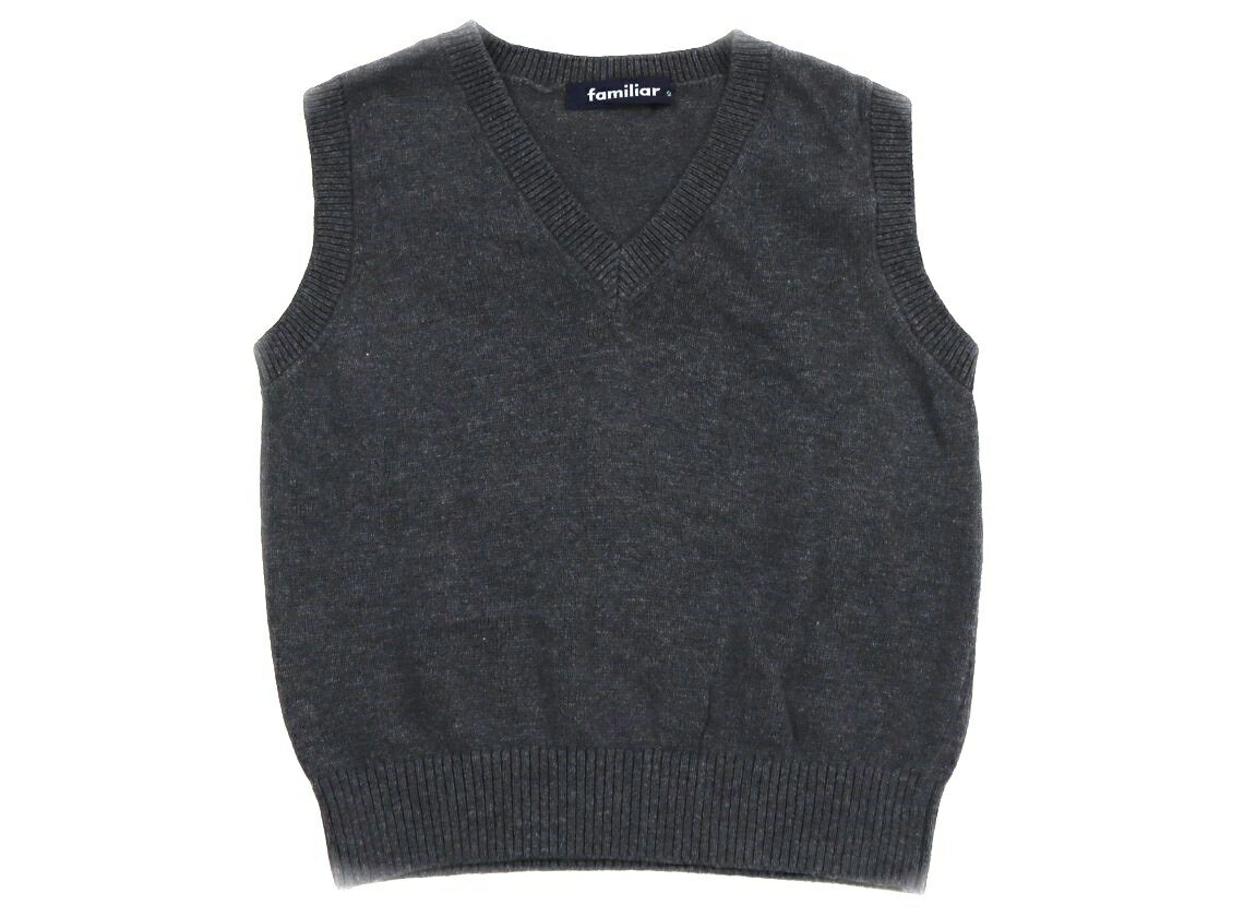 　ブランド 　familiar(ファミリア) 　カテゴリー 　ベスト 　サイズ 　90サイズ 　色 　グレー 　状態 　★★★ 　記名 　なし 　ジャンル 　Boy 薄手の綿100％のニット素材。やや毛羽立ちがありますが、目立った汚れもなくまだまだ活躍してくれそうです。 ＊【状態】【サイズ】に関しての詳しい説明はこちら