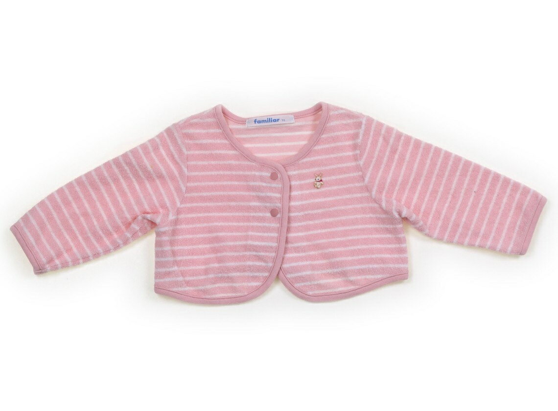 ファミリア familiar カーディガン 70 女の子 ピンク・ホワイト・うさぎ 子供服 ベビー服 キッズ アウトレット ユーズド 【中古】キッズ・ベビー・マタニティ