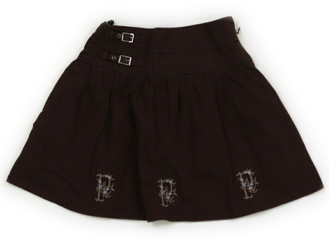 ポンポネット pom ponette スカート 130 女の子 ブラウン 子供服 ベビー服 キッズ アウトレット ユーズド 【中古】キッズ・ベビー・マタニティ