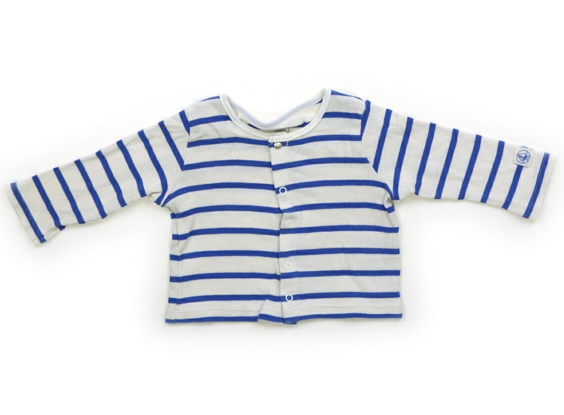 プチバトー PETIT BATEAU カーディガン 70 男の子 青、白 子供服 ベビー服 キッズ アウトレット ユーズド 【中古】キッズ・ベビー・マタニティ