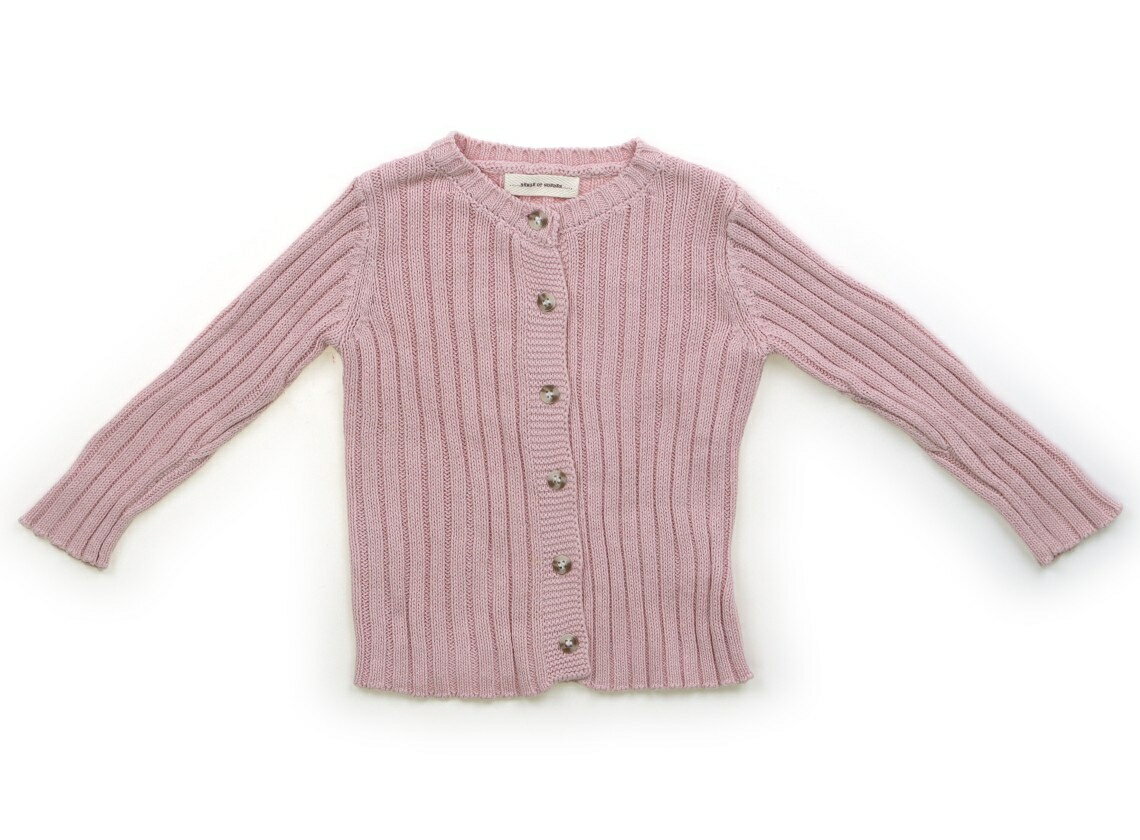 　ブランド 　Sense of Wonder(センスオブワンダー) 　カテゴリー 　カーディガン 　サイズ 　80サイズ 　色 　ピンク 　状態 　★★★ 　記名 　なし 　ジャンル 　Girl アクリル・コットン素材のリブニット地。実際のサイズ表記は、80-90。品質タグにシールはがし跡のノリ残りあり。やや毛羽立ち・洗いざらし感があります。 ＊【状態】【サイズ】に関しての詳しい説明はこちら