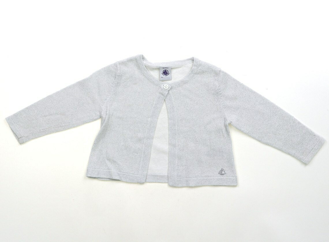 プチバトー PETIT BATEAU カーディガン 80 女の子 シルバーラメ 子供服 ベビー服 キッズ アウトレット ユーズド 【中古】キッズ・ベビー・マタニティ