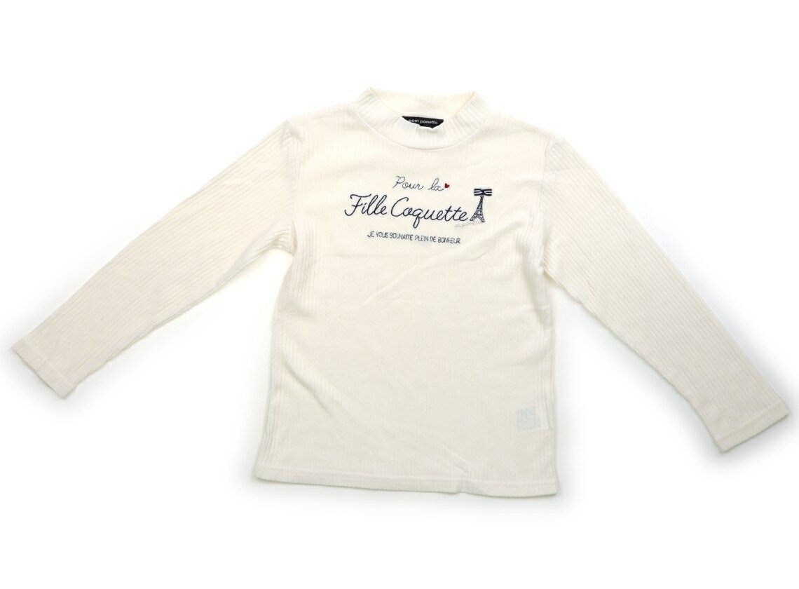 ポンポネット pom ponette Tシャツ・カットソー 140 女の子 アイボリー・タワー柄刺繍 子供服 ベビー服 キッズ アウトレット ユーズド 【中古】キッズ・ベビー・マタニティ
