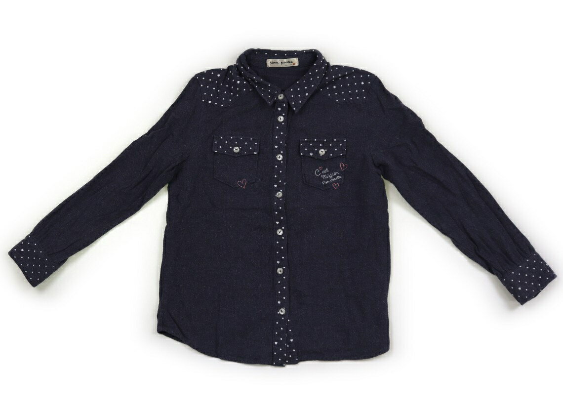ポンポネット pom ponette シャツ・ブラウス 150 女の子 ネイビー 子供服 ベビー服 キッズ アウトレッ..