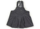 コムサデモード COMME CA DU MODE ジャンパースカート 90 女の子 グレー 英字プリント 子供服 ベビー服 キッズ アウトレット ユーズド 【中...