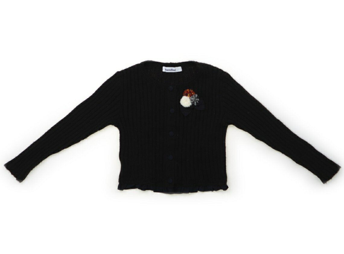 ファミリア familiar カーディガン 110 女の子 黒、リボン 子供服 ベビー服 キッズ アウトレット ユー..