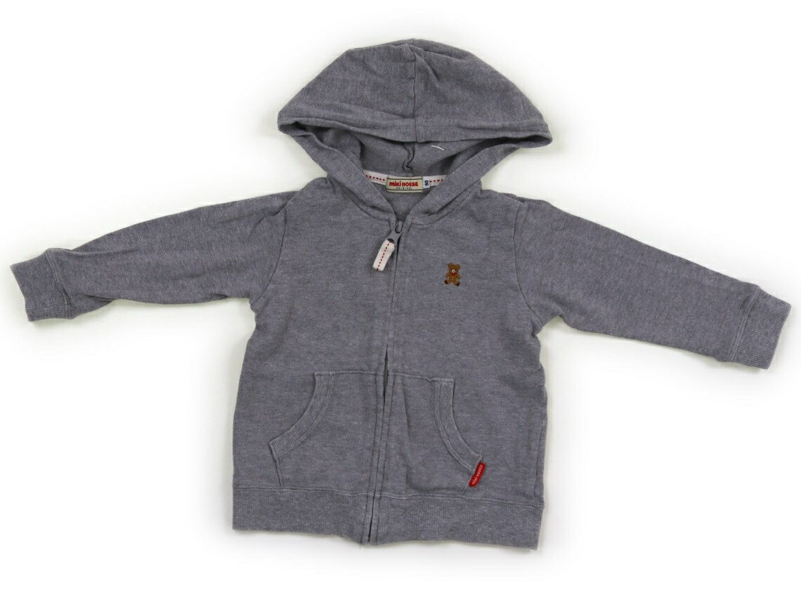 ミキハウス miki HOUSE パーカー 90 男の子 グレー、クマ 子供服 ベビー服 キッズ アウトレット ユーズ..