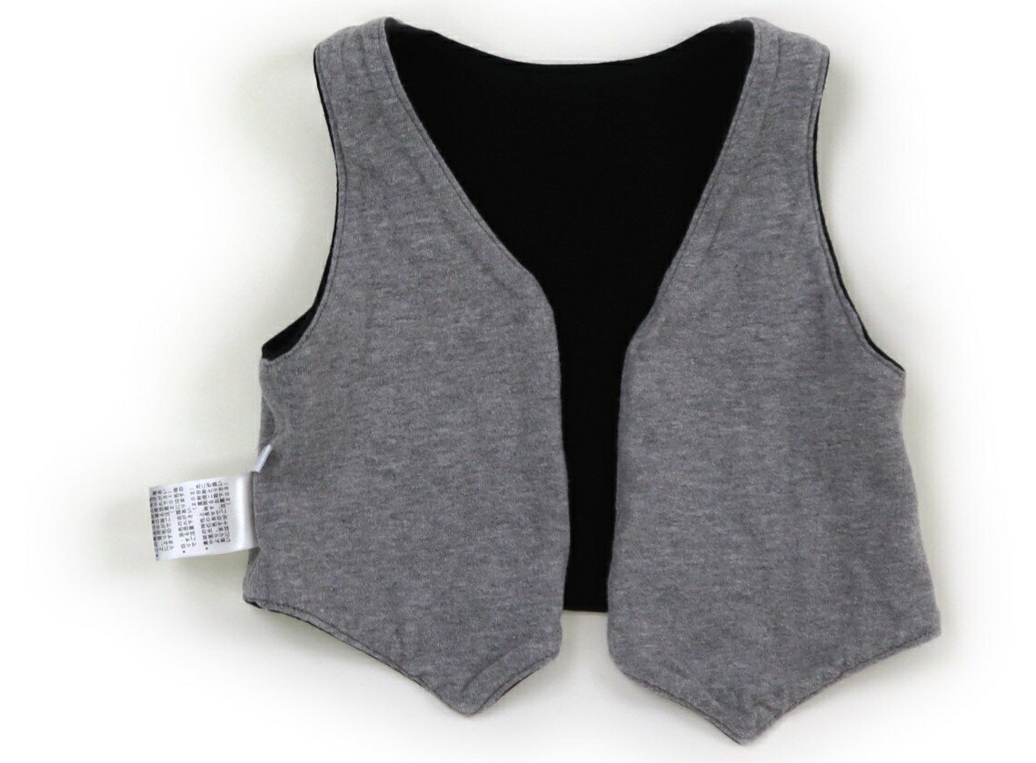 べべ BeBe ベビーベスト 80 男の子 ブラック・グレー・オフ 子供服 ベビー服 キッズ アウトレット ユーズド 【中古】キッズ・ベビー・マタニティ 3