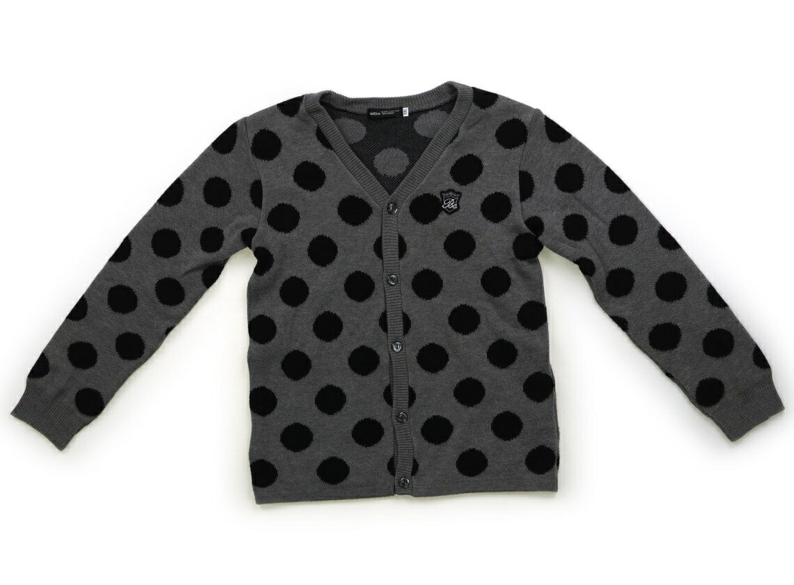 べべ BeBe カーディガン 130 女の子 グレー、黒ドット 子供服 ベビー服 キッズ アウトレット ユーズド ..