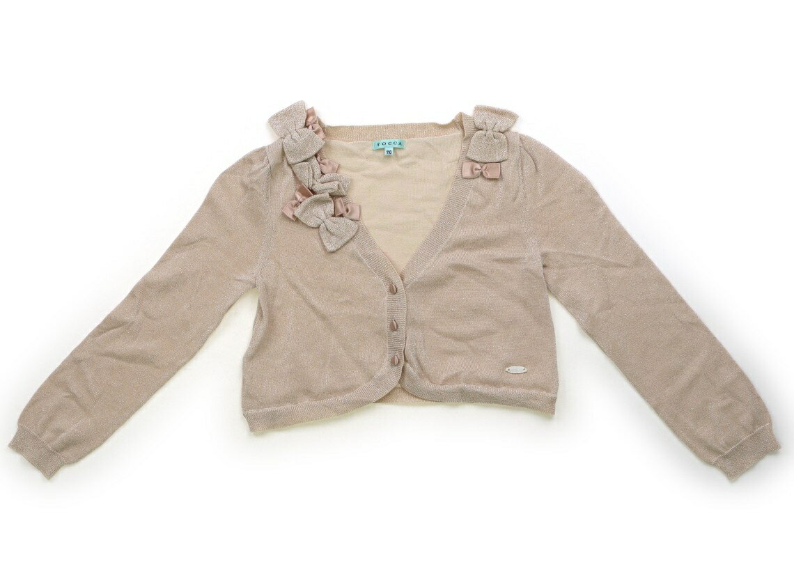 トッカ Tocca カーディガン 110 女の子 ベージュ、ラメ、リボン 子供服 ベビー服 キッズ アウトレット ユーズド 【中古】キッズ・ベビー・マタニティ