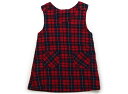 アプレレクール apres les cours ジャンパースカート 100 女の子 格子柄 赤ネイビー 子供服 ベビー服 キッズ アウトレット ユーズド 【中古...