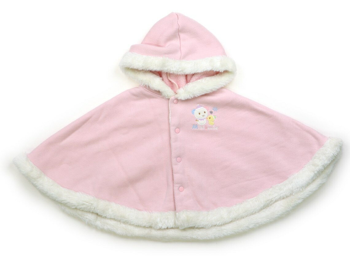 ミキハウス miki HOUSE ポンチョ 70 女の子 ピンク・ホワイト 子供服 ベビー服 キッズ アウトレット ユ..