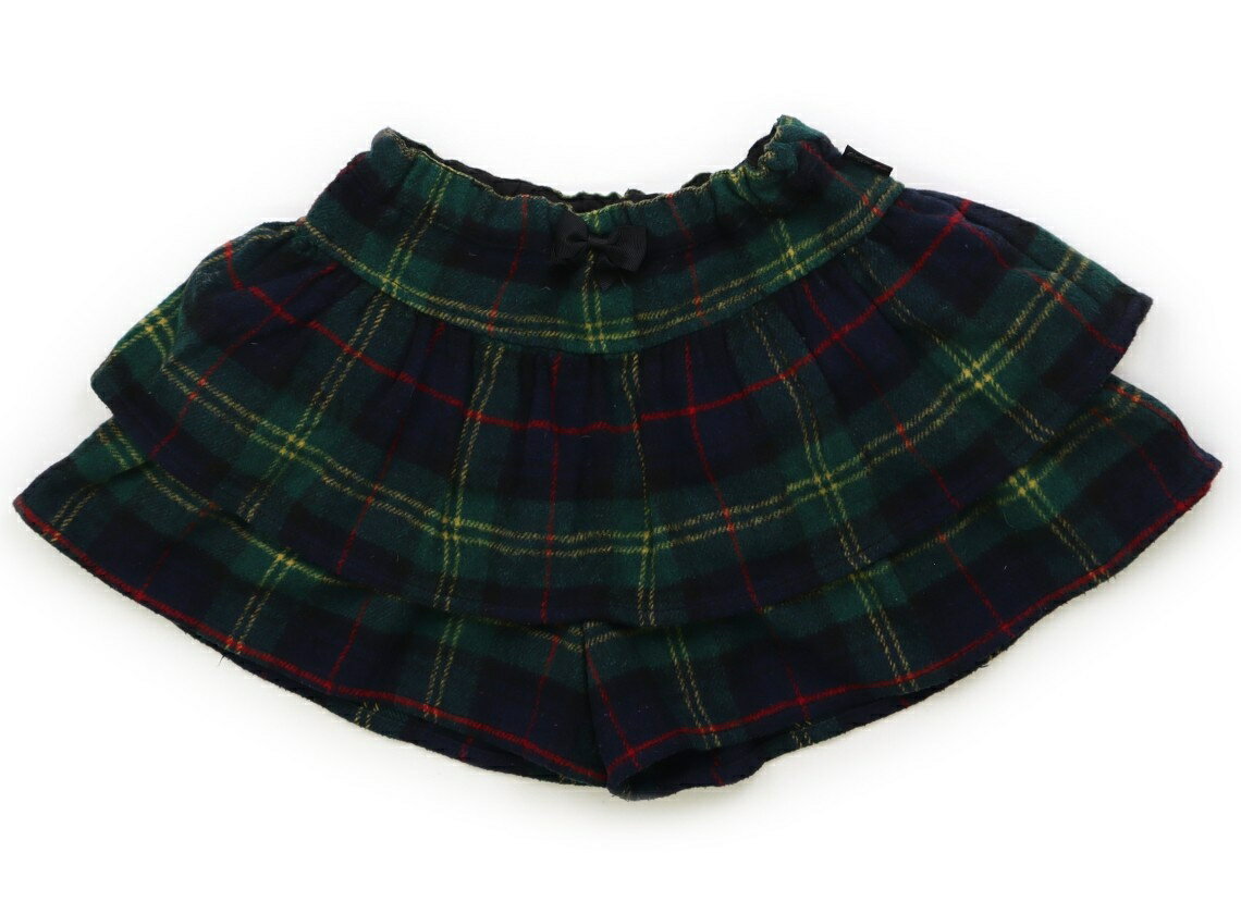 メゾピアノ mezzo piano キュロット 130 女の子 グリーン・ネイビー・チェック 子供服 ベビー服 キッズ..