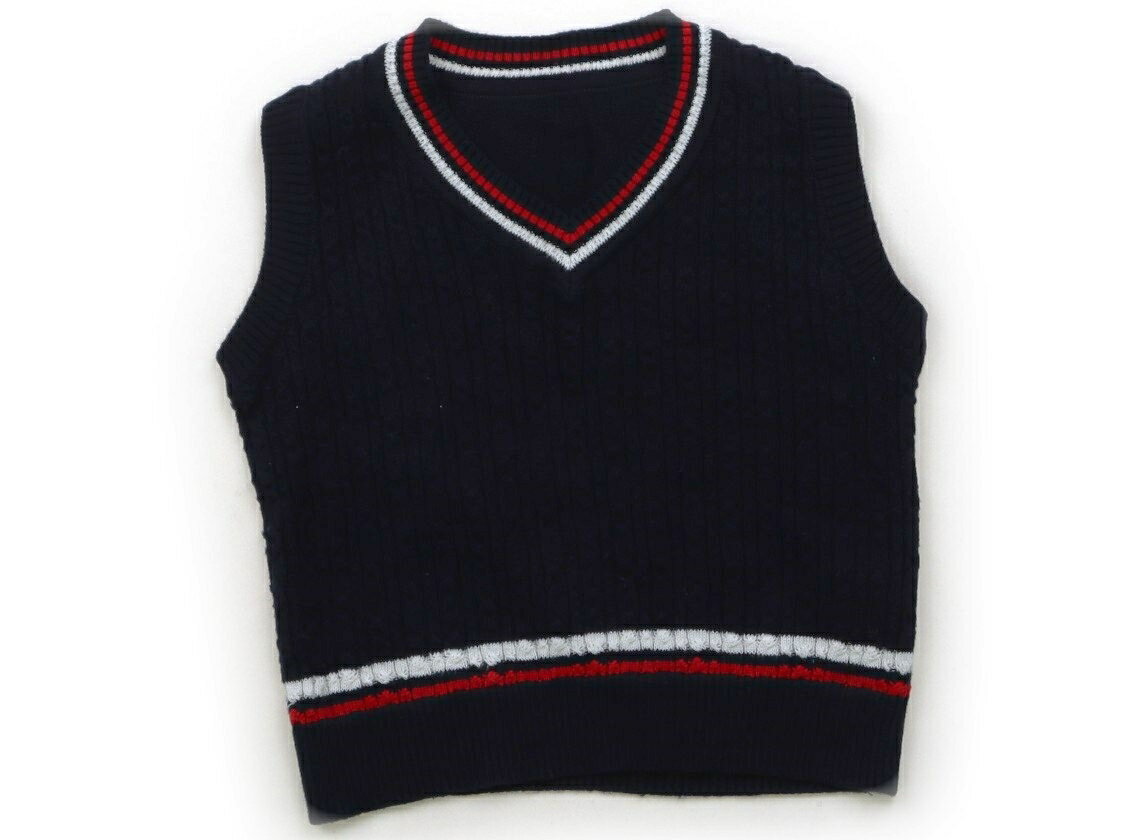 コムサフォセット COMME CA FOSSETTE ベスト 80 女の子 ネイビー×ホワイト・レッドライン 子供服 ベビー服 キッズ アウトレット ユーズド 【中古】キッズ・ベビー・マタニティ