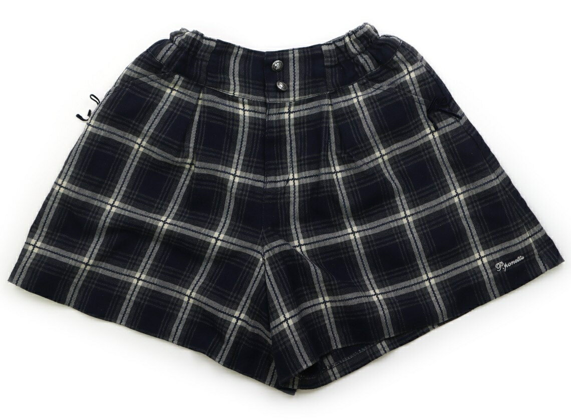 ポンポネット pom ponette キュロット 150 女の子 ネイビー・チェック 子供服 ベビー服 キッズ アウト..