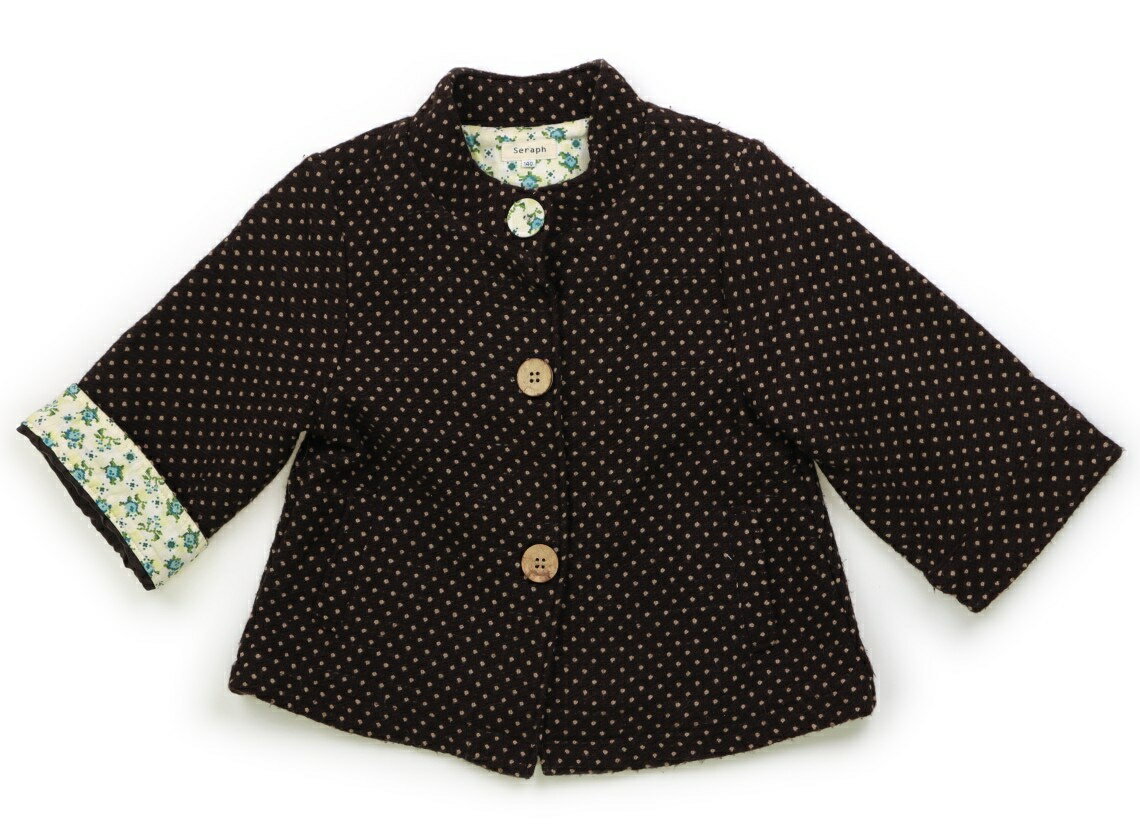 セラフ Seraph コート・ジャンパー 140 女の子 ブラウン・ドット 子供服 ベビー服 キッズ アウトレット ユーズド 【中古】キッズ・ベビー・マタニティ