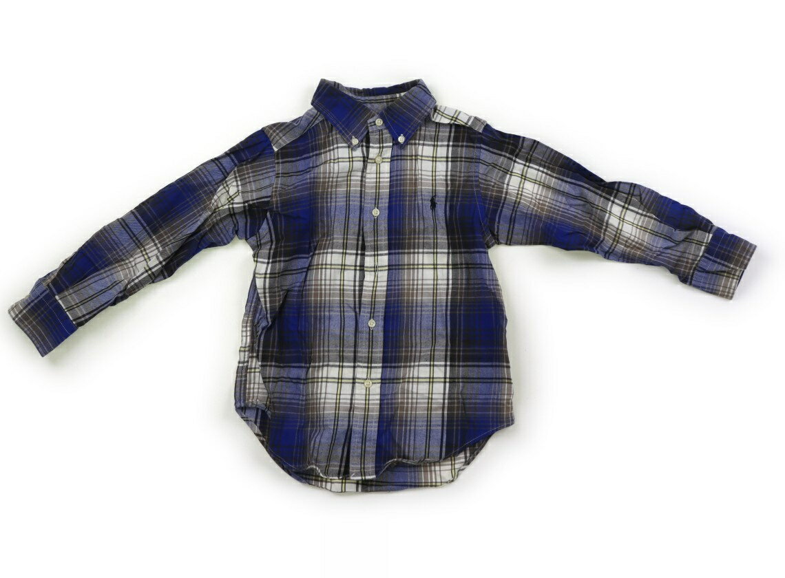 ラルフローレン Ralph Lauren シャツ・ブラウス 110 男の子 青、茶、チェック 子供服 ベビー服 キッズ アウトレット ユーズド 【中古】キッズ・ベビー・マタニティ