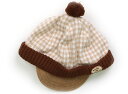 ミキハウス miki HOUSE 帽子 Hat/Cap 女の子 ベージュチェック、ブラウン 子供服 ベビー服 キッズ アウトレット ユーズド 【中古】キッズ・ベ...