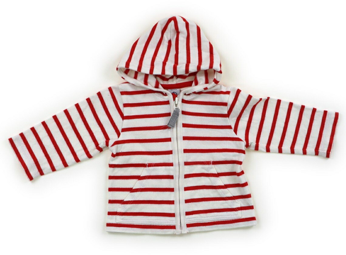 プチバトー PETIT BATEAU パーカー 70 女の子 赤、白 子供服 ベビー服 キッズ アウトレット ユーズド 【中古】キッズ・ベビー・マタニティ