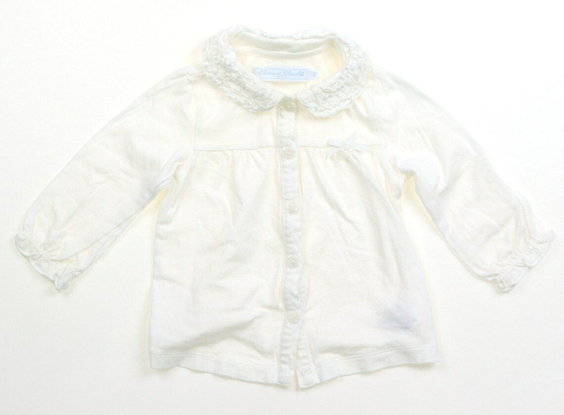 　ブランド 　Tartine et Chocolat(タルティーヌエショコラ) 　カテゴリー 　シャツ・ブラウス 　サイズ 　80サイズ 　色 　ホワイト 　状態 　★★ 　記名 　なし 　ジャンル 　Girl カットソー生地です。黄ばみと細かい毛玉とかなり洗いざらし感あり。洗い替え用にいかがでしょうか。 ＊【状態】【サイズ】に関しての詳しい説明はこちら