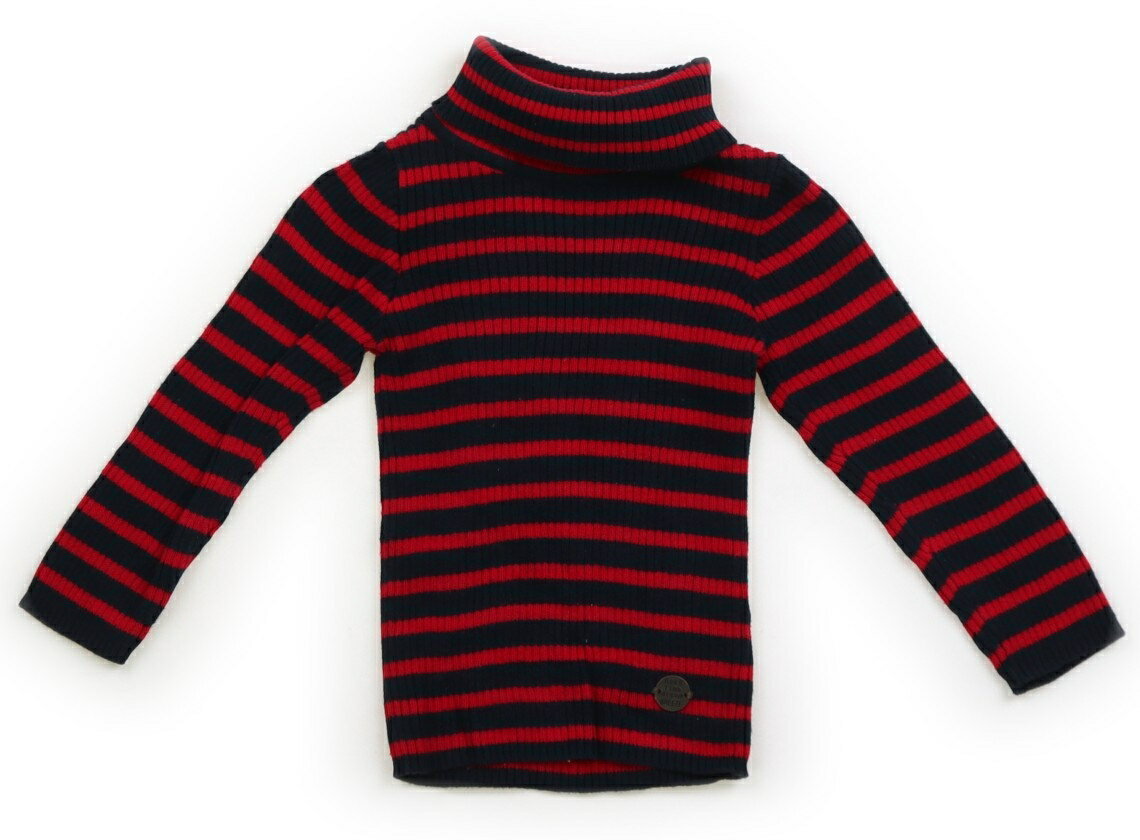 ブリーズ BREEZE ニット・セーター 80 女の子 ネイビー・レッドボーダー 子供服 ベビー服 キッズ アウ..
