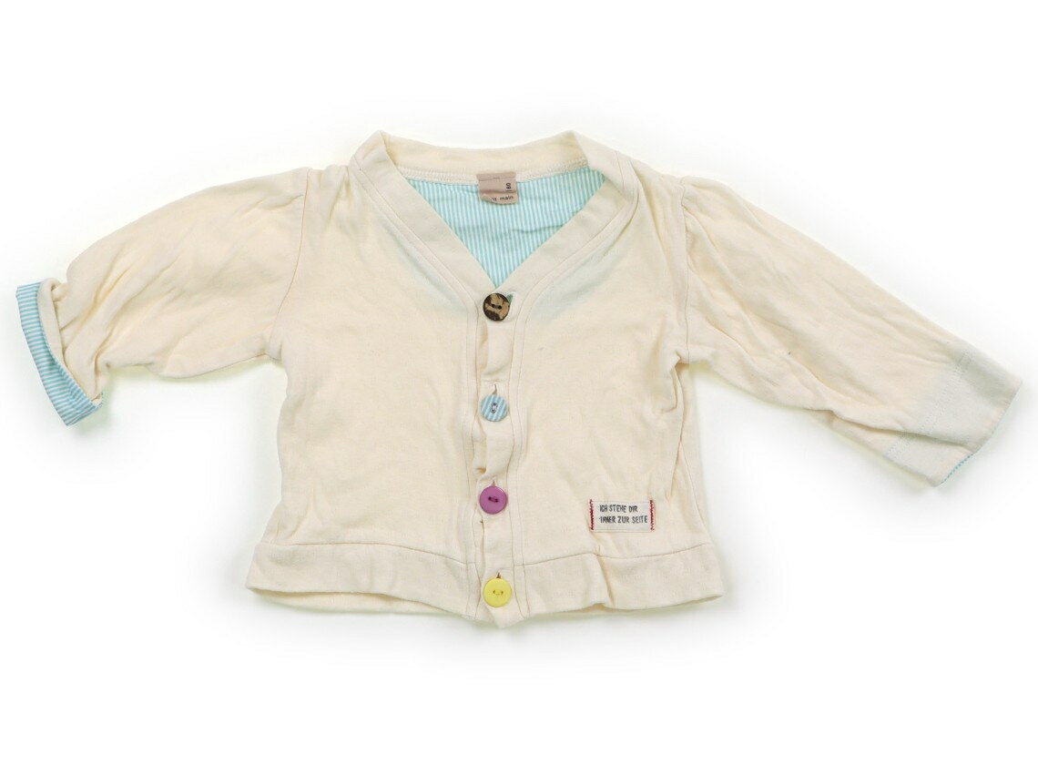 　ブランド 　petit main(プティマイン) 　カテゴリー 　カーディガン 　サイズ 　80サイズ 　色 　アイボリー 　状態 　★★★ 　記名 　なし 　ジャンル 　Girl 接結カットソー生地。全体に毛羽立ち、型崩れあり。たくさん必要なベビーサイズ、洗い替え用にいかがでしょうか？ ＊【状態】【サイズ】に関しての詳しい説明はこちら