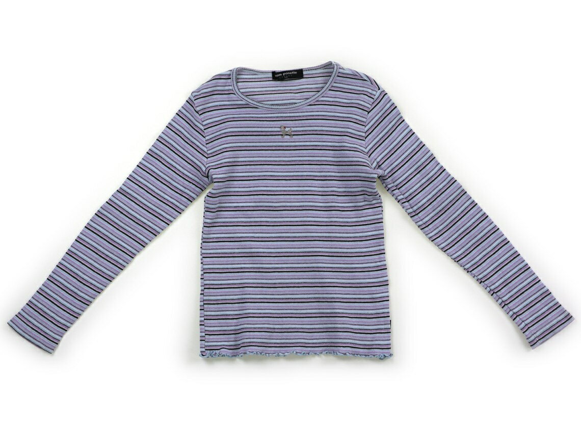 　ブランド 　pom ponette(ポンポネット) 　カテゴリー 　Tシャツ・カットソー 　サイズ 　140サイズ 　色 　ラベンダー・サックスラメボーダー 　状態 　★★★ 　記名 　なし 　ジャンル 　Girl 左の袖口に1cm程の黒い汚れがありますが、他は型崩れもなく、いい状態です。 ＊【状態】【サイズ】に関しての詳しい説明はこちら