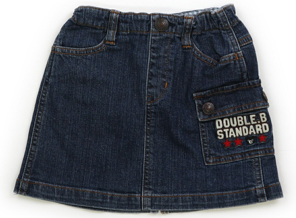 ダブルB Double B スカート 100 女の子 インディゴブルー、白い英文字 子供服 ベビー服 キッズ アウトレット ユーズド 【中古】キッズ・ベビー・マタニティのサムネイル
