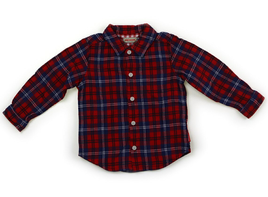 Rakuten - ミキハウス miki HOUSE シャツ・ブラウス 100 男の子 赤　ネイビー　白　チェック 子供服 ベビー服 キッズ アウトレット ユーズド 【中古】キッズ・ベビー・マタニティ