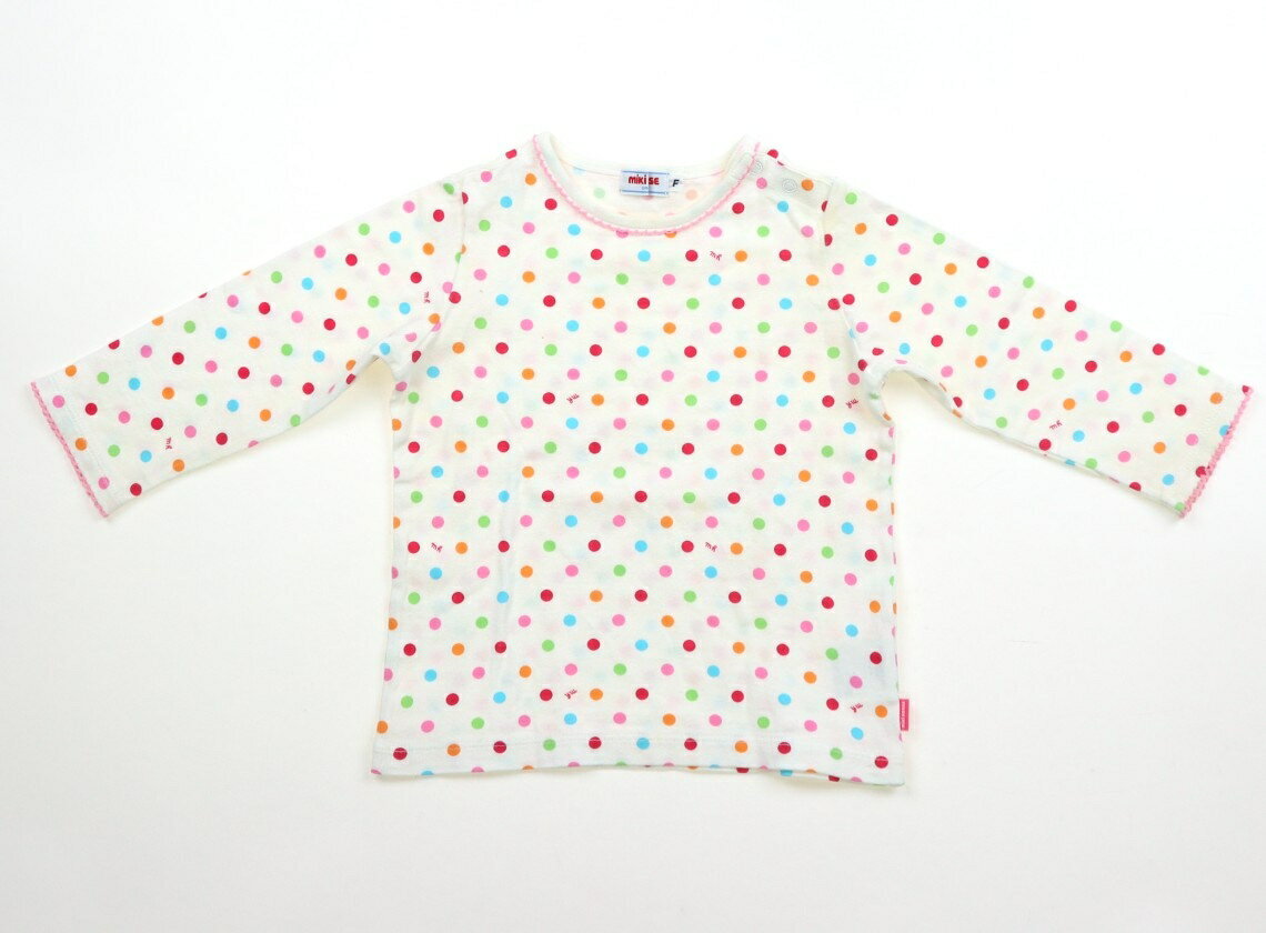 ミキハウス miki HOUSE Tシャツ・カットソー 70 女の子 ホワイト・カラフルドット 子供服 ベビー服 キ..