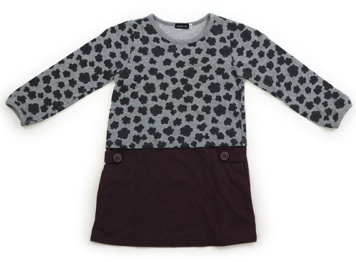 べべ BeBe ワンピース 110 女の子 花柄グレー、パープル 子供服 ベビー服 キッズ アウトレット ユーズド 【中古】キッズ・ベビー・マタニティ
