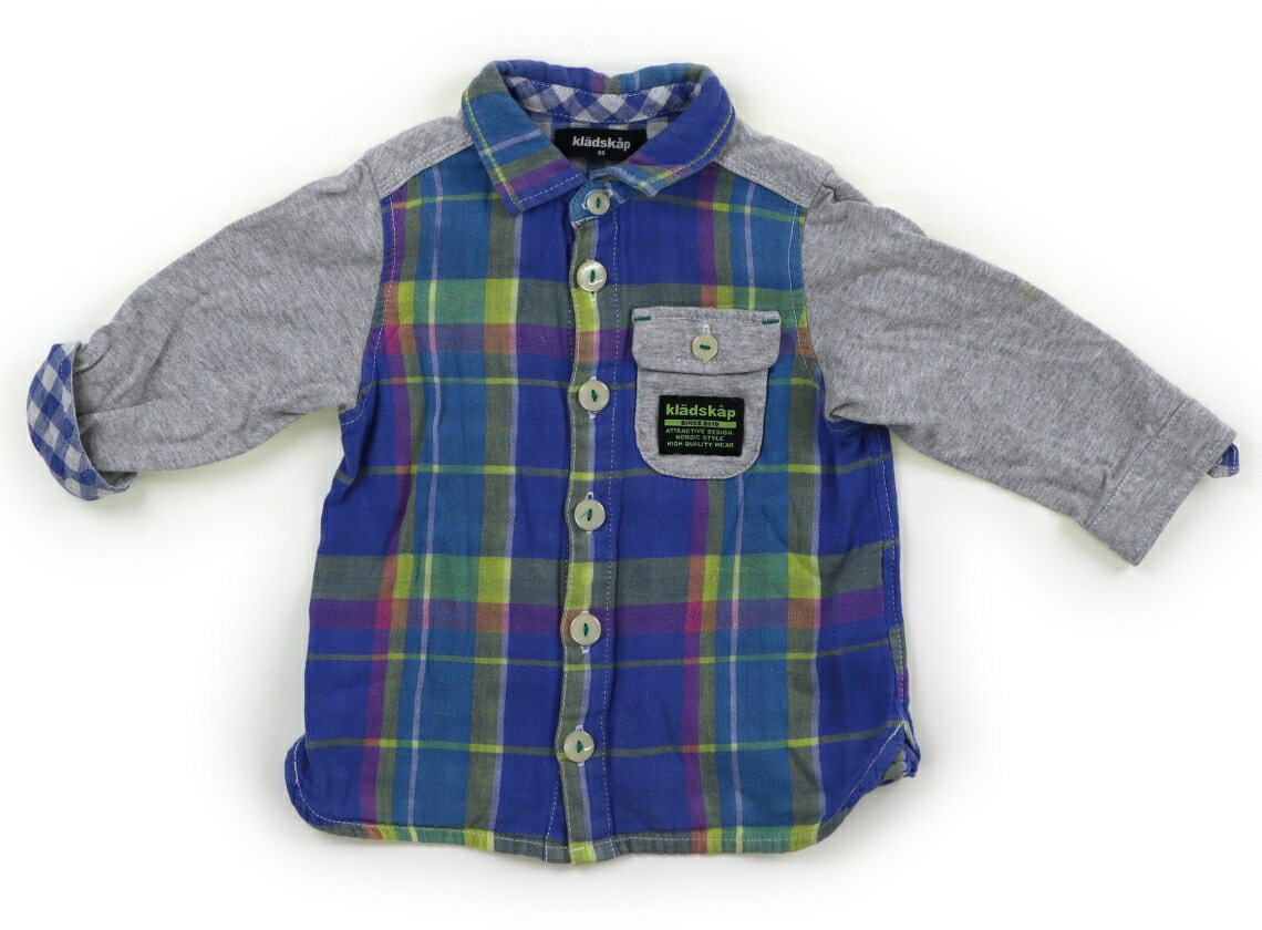 クレードスコープ kladskap シャツ・ブラウス 80 男の子 青チェック、グレー 子供服 ベビー服 キッズ アウトレット ユーズド 【中古】キッズ・ベビー・マタニティ