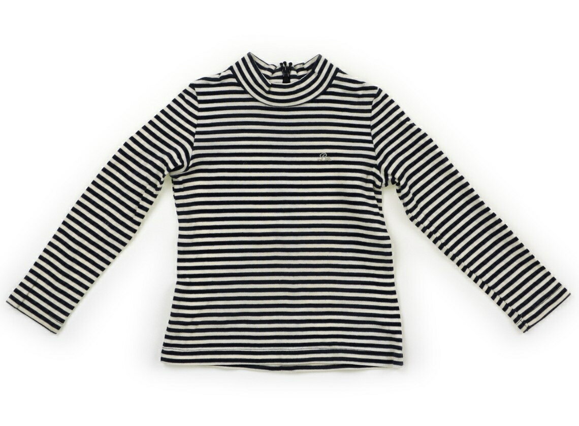 べべ BeBe Tシャツ・カットソー 110 女の子 キナリ・ブラックボーダー 子供服 ベビー服 キッズ アウトレット ユーズド 【中古】キッズ・ベビー・マタニティ
