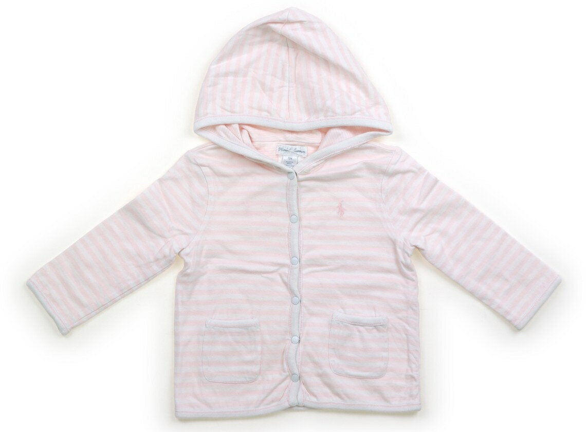 ラルフローレン Ralph Lauren パーカー 80 女の子 ピンク・白・ボーダー 子供服 ベビー服 キッズ アウトレット ユーズド 【中古】キッズ・ベビー・マタニティ