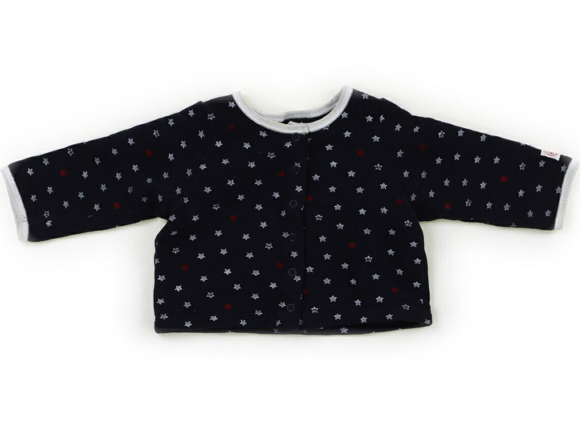 プチバトー PETIT BATEAU カーディガン 60 女の子 紺、星 子供服 ベビー服 キッズ アウトレット ユーズド 【中古】キッズ・ベビー・マタニティ