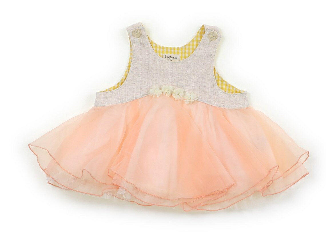 キッズズー Kids Zoo ジャンパースカート 80 女の子 杢オートミール・ピーチ 子供服 ベビー服 キッズ ..
