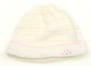 ミキハウス miki HOUSE 帽子 Hat/Cap 女の子 白、ピンク・黄色ボーダー、ウサギ 子供服 ベビー服 キッズ アウトレット ユーズド 【中古】キッ...
