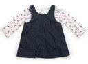 組曲 Kumikyoku 上下セット 80 女の子 紺・白・花柄 子供服 ベビー服 キッズ アウトレット ユーズド 【中古】キッズ・ベビー・マタニティ