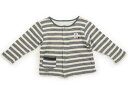 べべ BeBe カーディガン 90 男の子 クリーム・グレーボーダー 子供服 ベビー服 キッズ アウトレット ユーズド 【中古】キッズ・ベビー・マタニティ